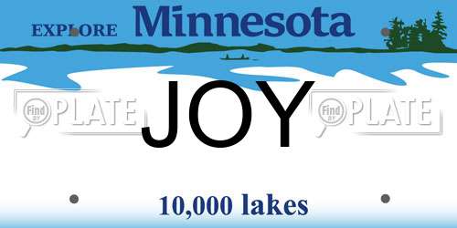 JOY Minnesota License Plate