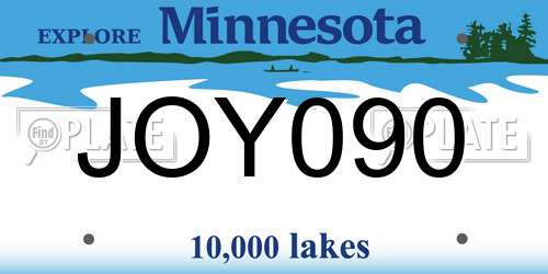 JOY090 Minnesota License Plate