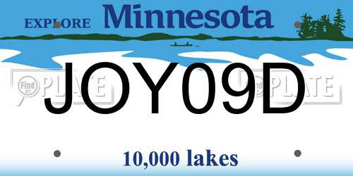 JOY09D Minnesota License Plate
