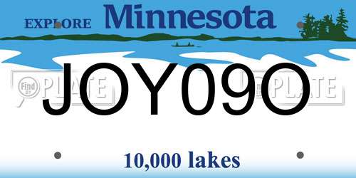 JOY09O Minnesota License Plate
