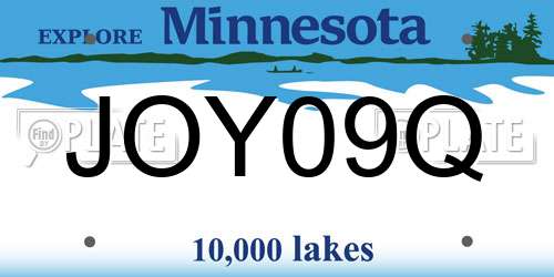 JOY09Q Minnesota License Plate