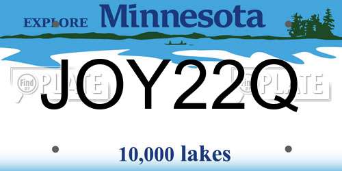 JOY22Q Minnesota License Plate