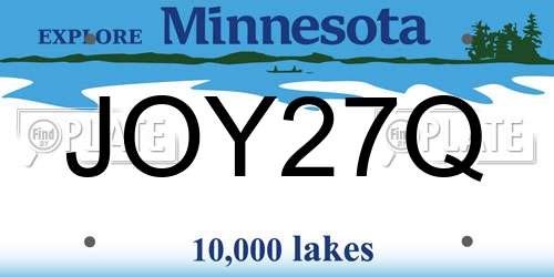 JOY27Q Minnesota License Plate