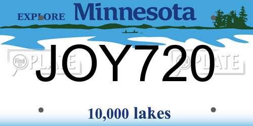 JOY720 Minnesota License Plate