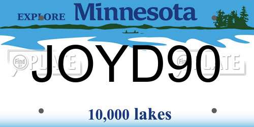 JOYD90 Minnesota License Plate