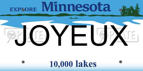 JOYEUX Minnesota License Plate