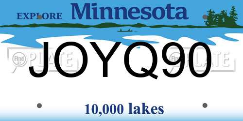 JOYQ90 Minnesota License Plate
