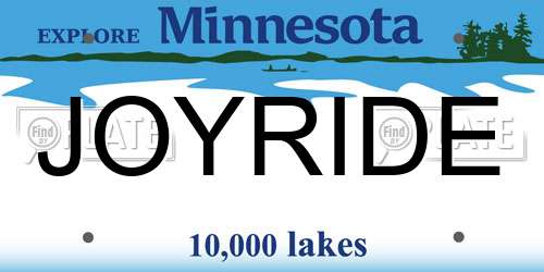 JOYRIDE Minnesota License Plate