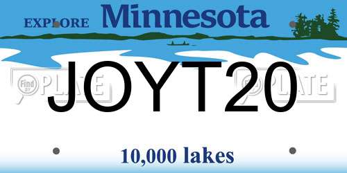 JOYT20 Minnesota License Plate