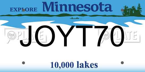 JOYT70 Minnesota License Plate