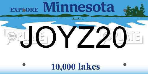 JOYZ20 Minnesota License Plate