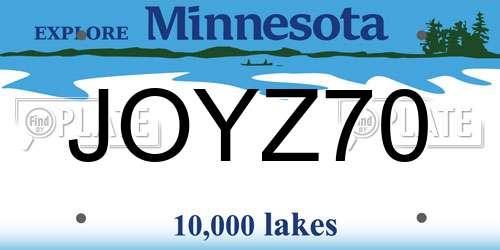 JOYZ70 Minnesota License Plate