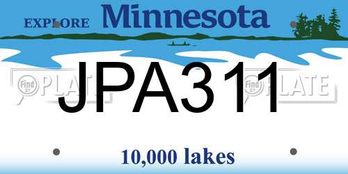 JPA311 Minnesota License Plate