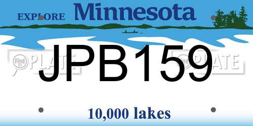 JPB159 Minnesota License Plate