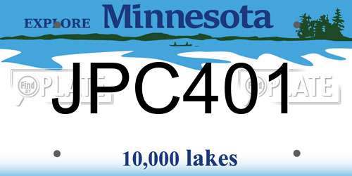 JPC401 Minnesota License Plate