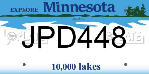 JPD448 Minnesota License Plate