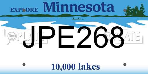 JPE268 Minnesota License Plate