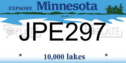 JPE297 Minnesota License Plate