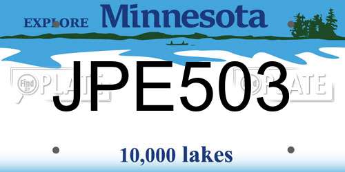 JPE503 Minnesota License Plate