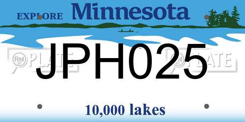 JPH025 Minnesota License Plate