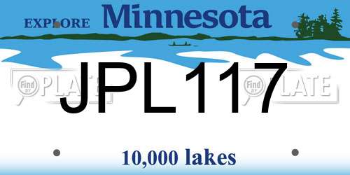 JPL117 Minnesota License Plate