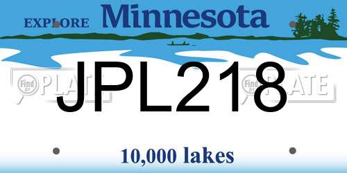 JPL218 Minnesota License Plate