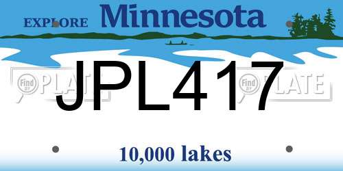 JPL417 Minnesota License Plate