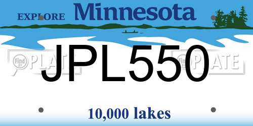 JPL550 Minnesota License Plate