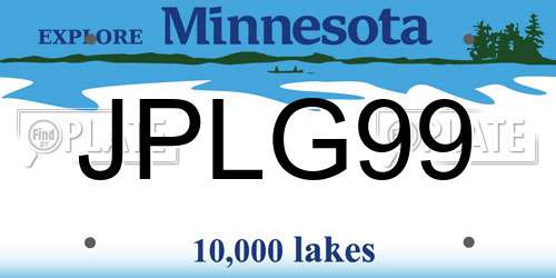 JPLG99 Minnesota License Plate