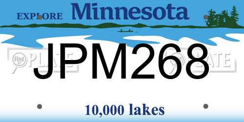 JPM268 Minnesota License Plate
