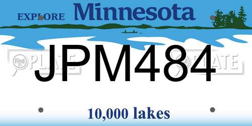 JPM484 Minnesota License Plate