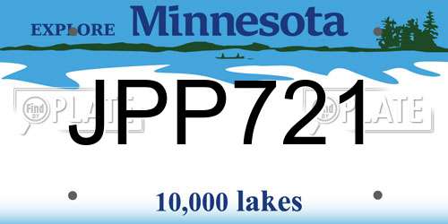 JPP721 Minnesota License Plate