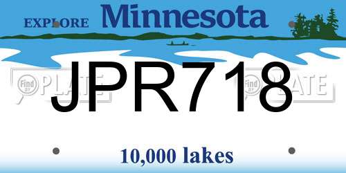 JPR718 Minnesota License Plate