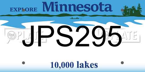 JPS295 Minnesota License Plate