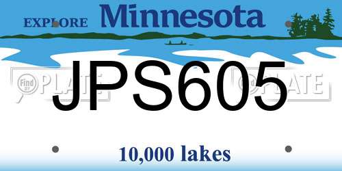 JPS605 Minnesota License Plate