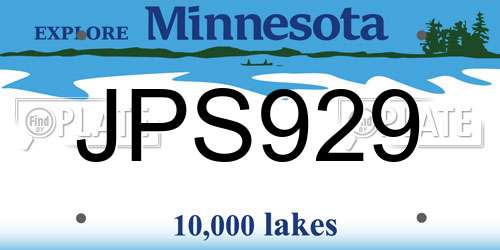 JPS929 Minnesota License Plate