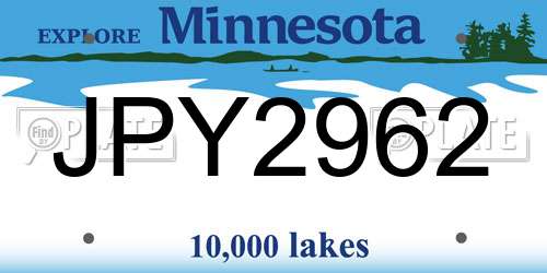 JPY2962 Minnesota License Plate