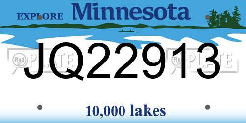 JQ22913 Minnesota License Plate