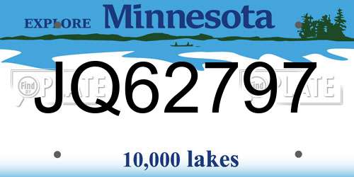 JQ62797 Minnesota License Plate