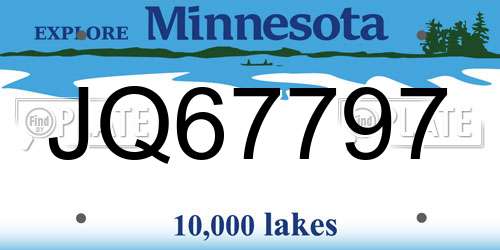 JQ67797 Minnesota License Plate