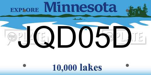 JQD05D Minnesota License Plate