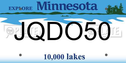 JQDO50 Minnesota License Plate