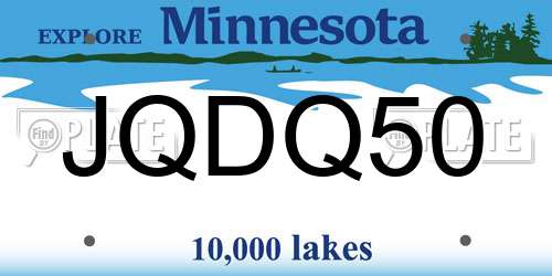 JQDQ50 Minnesota License Plate