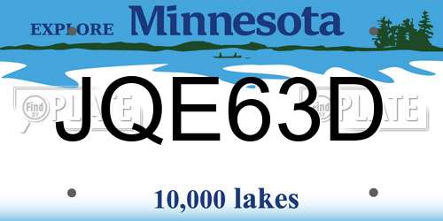JQE63D Minnesota License Plate