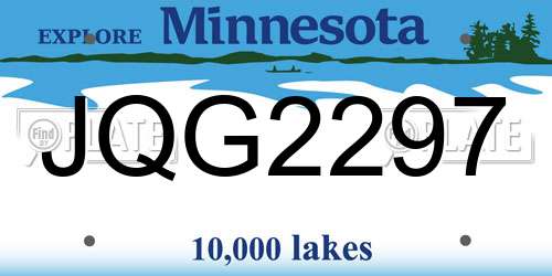 JQG2297 Minnesota License Plate
