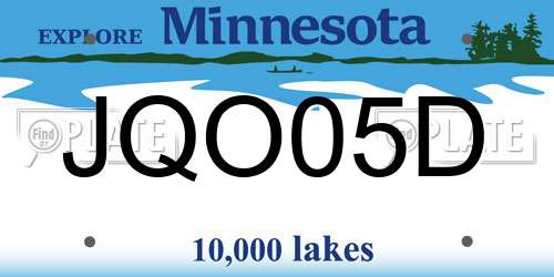 JQO05D Minnesota License Plate