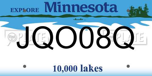 JQO08Q Minnesota License Plate