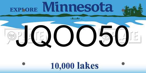 JQOO50 Minnesota License Plate