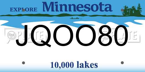 JQOO80 Minnesota License Plate