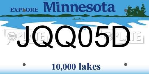 JQQ05D Minnesota License Plate